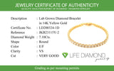 (LD) Pulsera (tennis) con diamantes de laboratorio en oro amarillo 14kt. D-7.10CTS.