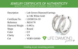 (LD) Huggies con diamantes de laboratorio en oro blanco 14kt. D-0.49CTS.