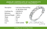(LD) Banda con diamantes de laboratorio en oro blanco 14kt. D-1.40CTS.