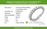 (LD) Banda con diamantes de laboratorio en oro blanco 14kt. D-2.38CTS.