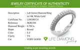 (LD) Banda con diamantes de laboratorio en oro blanco 14kt. D-0.70CTS.