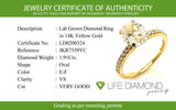 (LD) Anillo con diamantes de laboratorio en oro amarillo 10kt. D-1.91CTS.