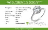 (LD) Anillo con diamantes de laboratorio en oro blanco 14kt. D-1.35CTS.