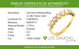(LD) Banda con diamantes de laboratorio en oro amarillo 14kt. D-1.27CTS.