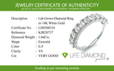(LD) Banda con diamantes de laboratorio en oro blanco 14kt. D-1.66CTS.