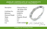 (LD) Banda con diamantes de laboratorio en oro blanco 14kt. D-0.45CTS.