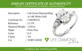 (LD) Anillo con diamantes de laboratorio en oro blanco 14kt. D-1.85CTS.