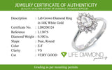 (LD) Anillo con diamantes de laboratorio en oro blanco 14kt. D-0.50CTS.
