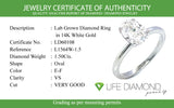 (LD) Anillo con diamante de laboratorio en oro blanco 14kt. D-1.50Cts.