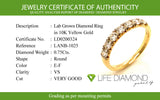 (LD) Banda con diamantes de laboratorio en oro amarillo 10k. D-0.75Cts.