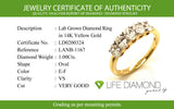 (LD) Anillo con diamantes de laboratorio en oro amarillo 14kt. D-1.00cts