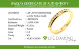 (LD) Banda con diamantes de laboratorio en oro amarillo 14kt. D-0.25CTS.