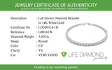 (LD) Pulsera (tennis) con diamantes de laboratorio en oro blanco 14kt. D-3.05CTS.