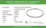 (LD) Pulsera (tennis) con diamantes de laboratorio en oro blanco 14kt. D-2.49CT
