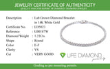 (LD) Pulsera (tennis) con diamantes de laboratorio en oro blanco 14kt. D-1.21CT
