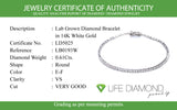 (LD) Pulsera (tennis) con diamantes de laboratorio en oro blanco 14kt. D-0.61CT