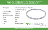 (LD) Pulsera (tennis) con diamantes de laboratorio en oro blanco 14kt. D-1.21CT