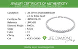 (LD) Pulsera (tennis) con diamantes de laboratorio en oro blanco 14kt. D-3.00CTS.