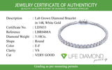 (LD) Pulsera (tennis) con diamantes de laboratorio en oro blanco 14kt. D-5.10CT