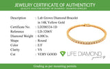 (LD) Pulsera (tennis) con diamantes de laboratorio en oro amarillo 14kt. D-6.00Cts