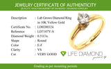 (LD) Anillo con diamantes de laboratorio en oro amarillo 10kt. D-0.51CTS.