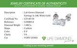 (LD) Aretes con diamantes de laboratorio en oro blanco 14kt. D-1.08Cts.