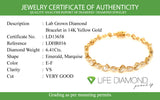 (LD) Pulsera (tennis) con diamantes de laboratorio en oro amarillo 14kt. D-6.41CT 19cm