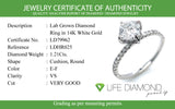 (LD) Anillo con diamante de laboratorio en oro blanco 14kt. D-1.21Cts.