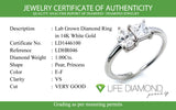 (LD) Anillo con diamante de laboratorio en oro blanco 14kt. D-1.00Cts.