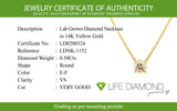 (LD) Collar con diamante de laboratorio en oro amarillo 14kt. 41/46CM D-0.50CTS.