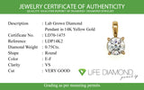 (LD) Dije con diamante en oro amarillo 14k. D-0.75CT