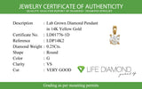 (LD) Dije con diamante de laboratorio en oro blanco 14kt. D-0.75CT