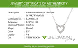 (LD) Collar (corazón) con diamantes de laboratorio en oro blanco 14kt. 47CM D-0.22CTS.