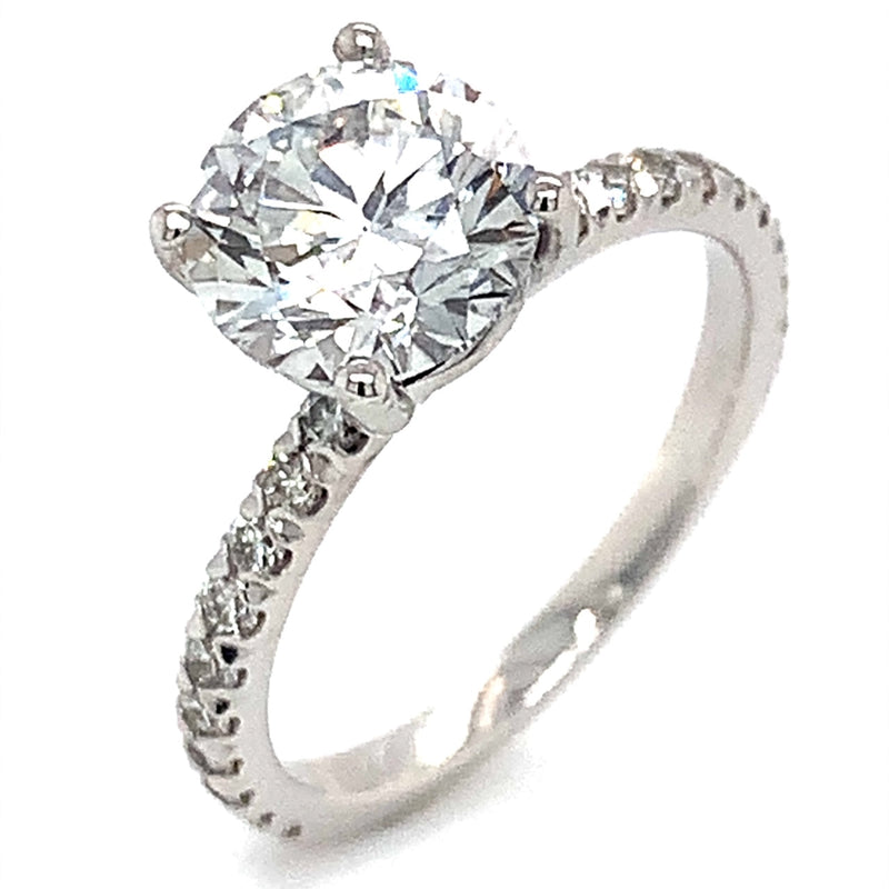 (LD) Anillo con diamante de laboratorio GIA en oro blanco 14kt. - DGjoyeros