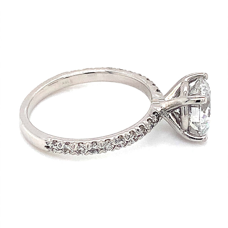 (LD) Anillo con diamante de laboratorio GIA en oro blanco 14kt. - DGjoyeros