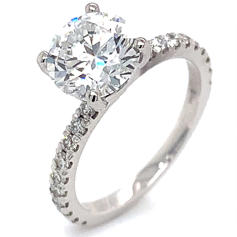 (LD) Anillo con diamante de laboratorio GIA en oro blanco 14kt. - DGjoyeros