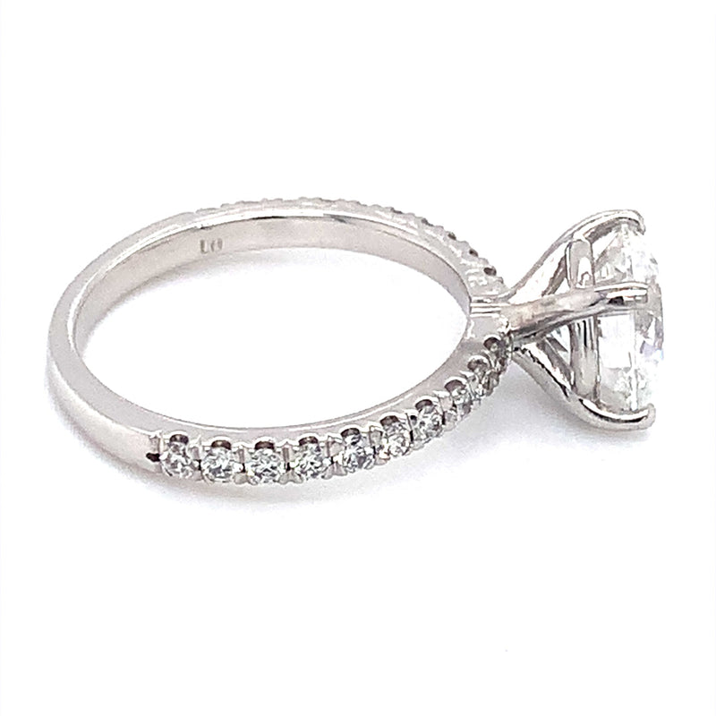 (LD) Anillo con diamante de laboratorio GIA en oro blanco 14kt. - DGjoyeros