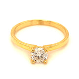 (LD)  Anillo con diamante de laboratorio en oro amarillo 14kt. - DGjoyeros