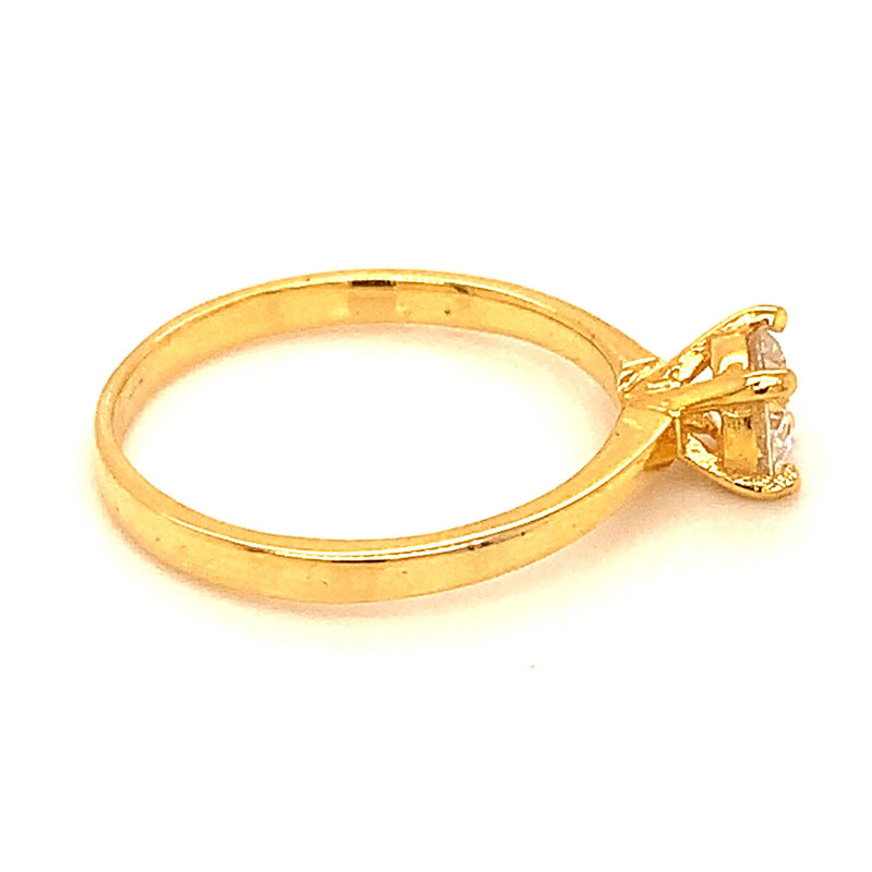 (LD)  Anillo con diamante de laboratorio en oro amarillo 14kt. - DGjoyeros