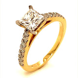 (LD) Anillo con diamante de laboratorio en oro amarillo 14kt. - DGjoyeros