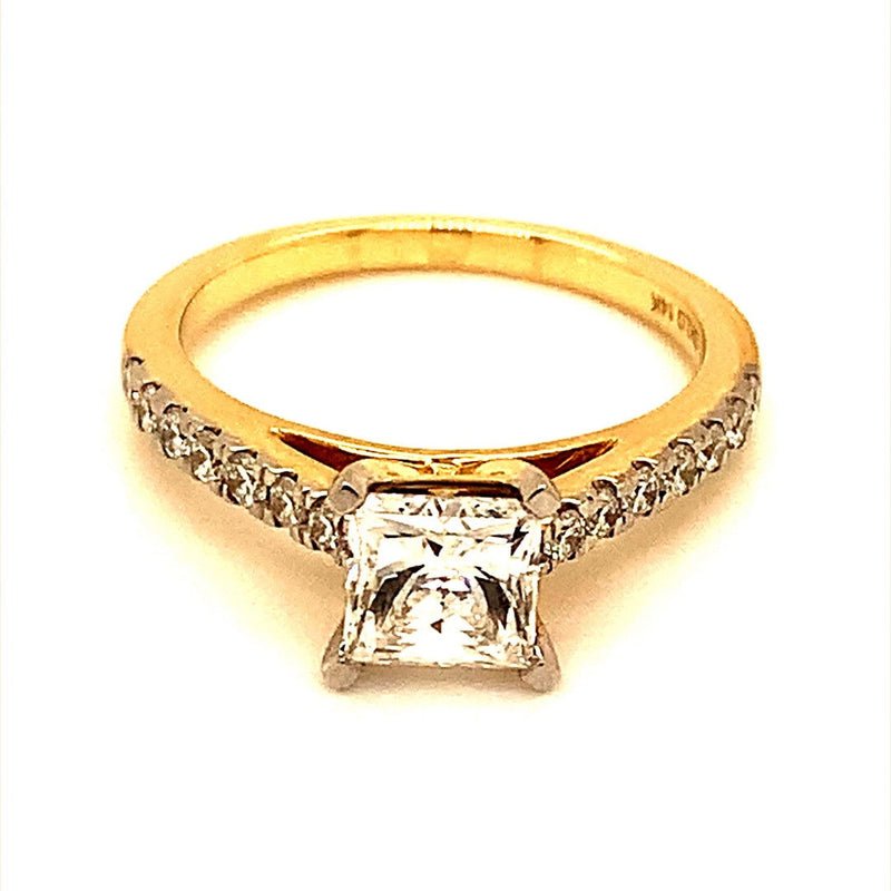 (LD) Anillo con diamante de laboratorio en oro amarillo 14kt. - DGjoyeros
