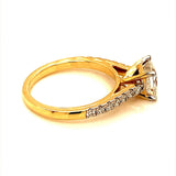 (LD) Anillo con diamante de laboratorio en oro amarillo 14kt. - DGjoyeros