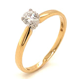 (LD) Anillo con diamante de laboratorio en oro amarillo 14kt. - DGjoyeros