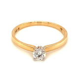 (LD) Anillo con diamante de laboratorio en oro amarillo 14kt. - DGjoyeros
