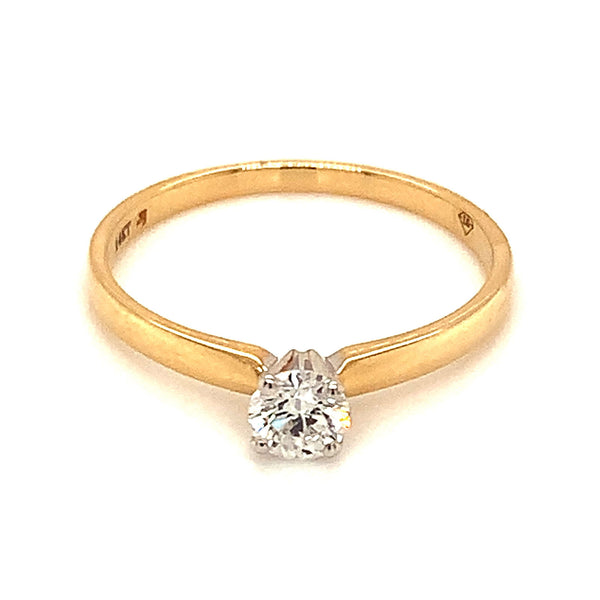 (LD) Anillo con diamante de laboratorio en oro amarillo 14kt. - DGjoyeros