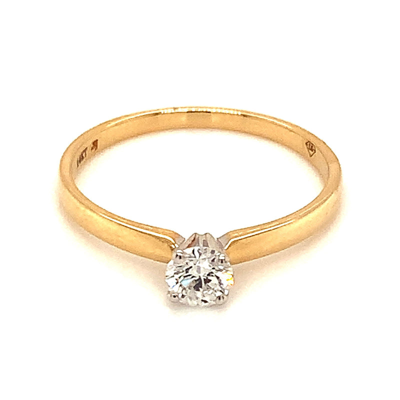 (LD) Anillo con diamante de laboratorio en oro amarillo 14kt. - DGjoyeros