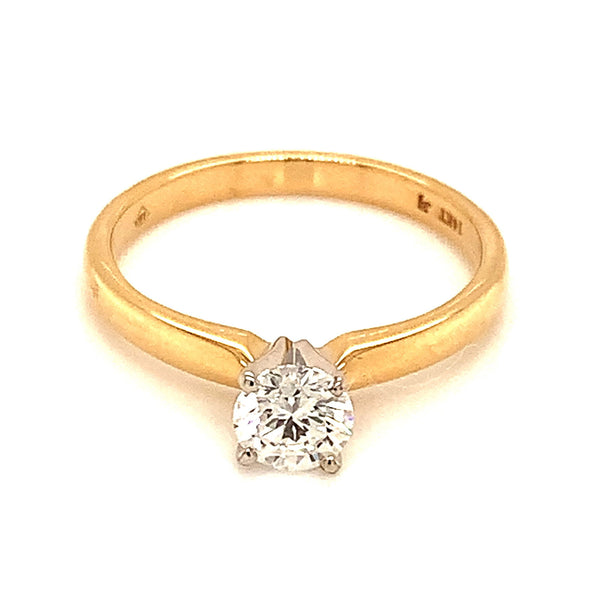 (LD) Anillo con diamante de laboratorio en oro amarillo 14kt. - DGjoyeros