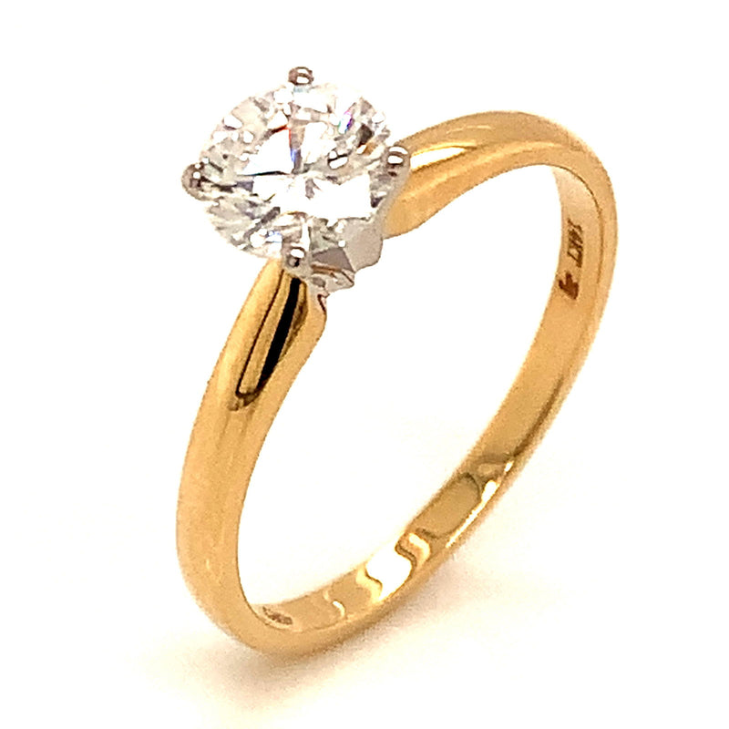 (LD) Anillo con diamante de laboratorio en oro amarillo 14kt. - DGjoyeros