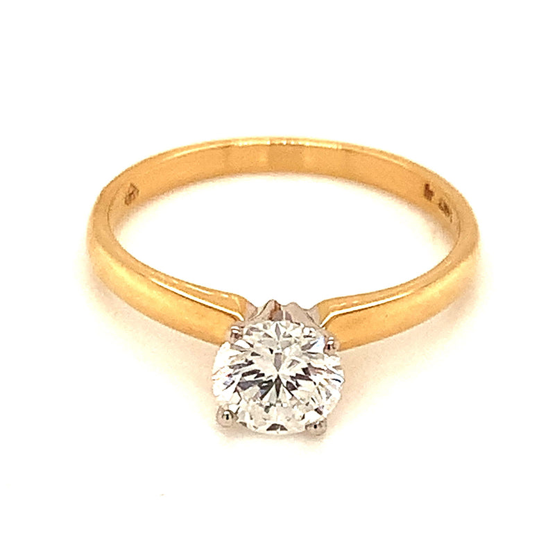(LD) Anillo con diamante de laboratorio en oro amarillo 14kt. - DGjoyeros