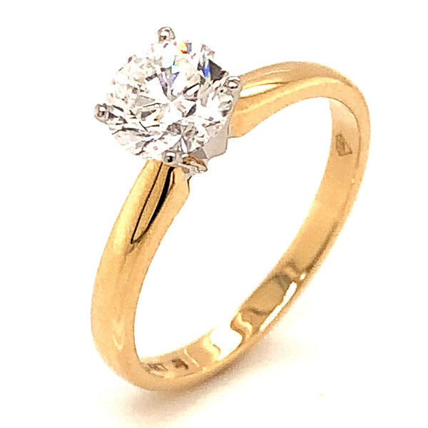 (LD) Anillo con diamante de laboratorio en oro amarillo 14kt. - DGjoyeros